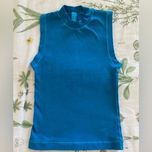 SKIMS cotton jersey mock neck tank in Mykonos xxs discontinued